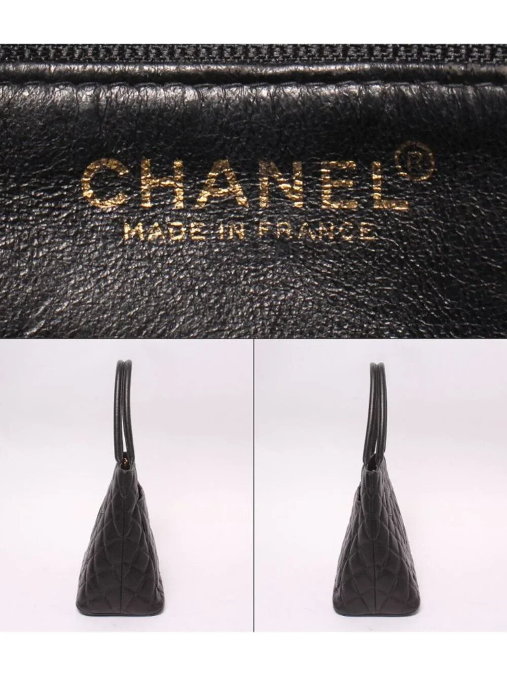 Chanel Tote Shoulder Bag Gold Caviar Leather